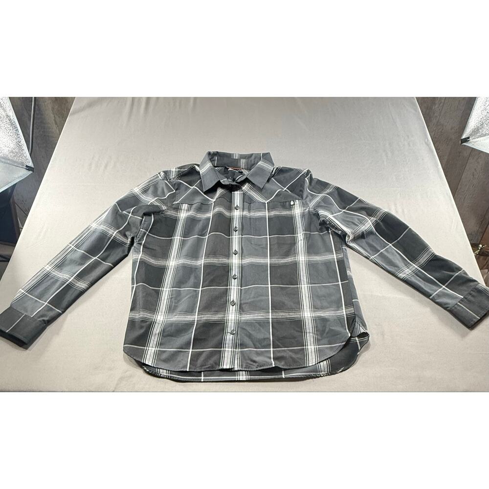 Alaskan Hardgear by Duluth Trading Men’s Large Plaid Wool Blend Shirt gray/blk